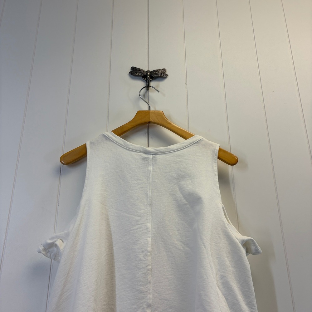 H by Bordeaux Boho Chic Asymmetrical Cold Shoulder Top Women Size M Minimalist - Picture 7 of 8